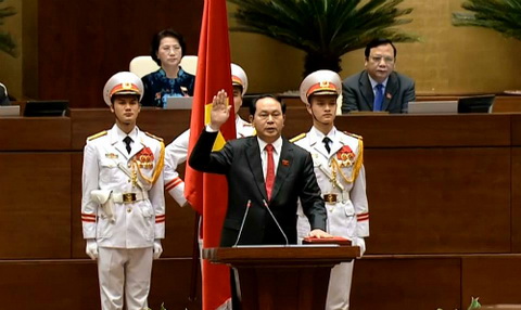 Tân Chủ tịch nước Trần Đại Quang tuyên thệ