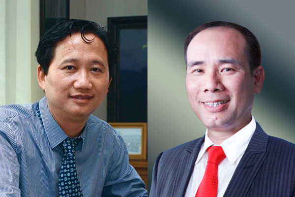 Ông Trịnh Xuân Thanh và ông Vũ Đức Thuận (phải) - nguyên Chủ tịch HĐQT và Tổng giám đốc PVC.
