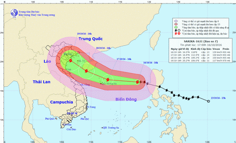 Dự báo bão giật cấp 17 sẽ ảnh hưởng từ Quảng Ninh đến Khánh Hòa
