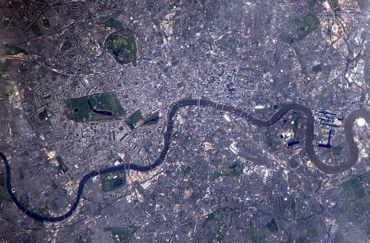 Thủ đô London chụp từ không gian. Ảnh BI