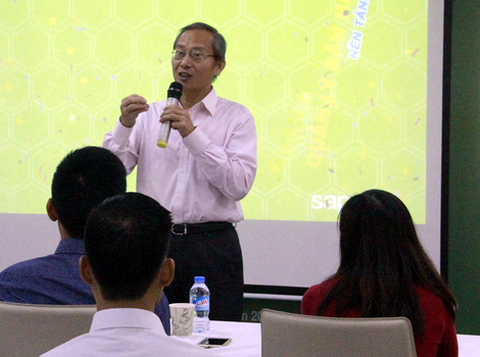 Ông Nguyễn Thanh Hưng - Tổng Thư ký Hiệp hội Thương mại điện tử phát biểu tại buổi lễ ra mắt sapo 2.0