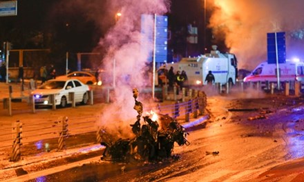 Hiện trường vụ nổ ở Thổ Nhĩ Kỳ. Ảnh: Reuters