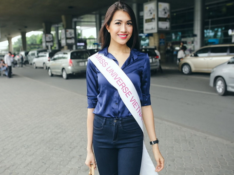 Á hậu Lệ Hằng về nước sau hoạt động quảng bá cùng Miss Universe 2016