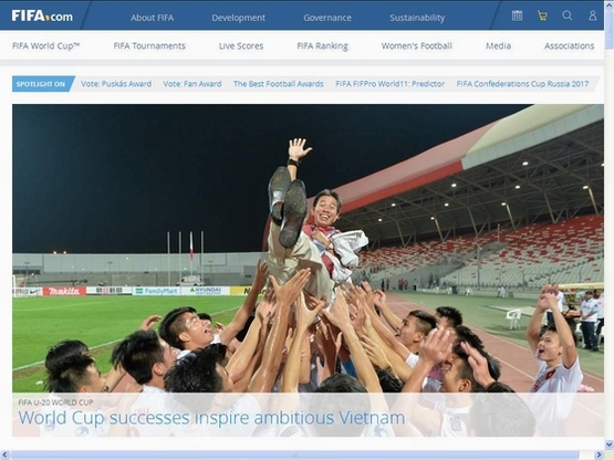 Bóng đá Việt Nam được ngợi ca trên trang chủ FIFA