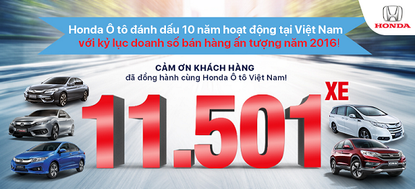  Honda ô tô Việt Nam lập kỷ lục bán hơn 11.000 xe ô tô
