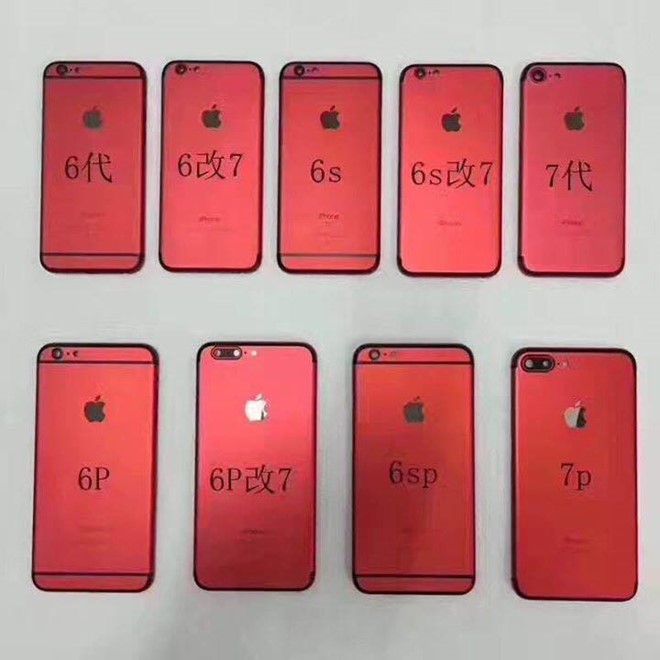Phía Trung Quốc chào hàng vỏ màu đỏ cho hàng loạt model iPhone đời mới đang bán tại Việt Nam, từ iPhone 6 cho đến 7 Plus.
