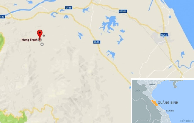 Xã Hưng Trạch, nơi xảy ra vụ sét đánh khiến 3 người tử vong. Ảnh: Google Maps - Thiên Sơn.