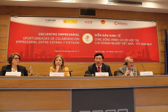 Phó Thủ tướng, Bộ trưởng Ngoại giao Phạm Bình Minh đã tham dự và chủ trì khai mạc Diễn đàn kinh tế Việt Nam – Tây Ban Nha