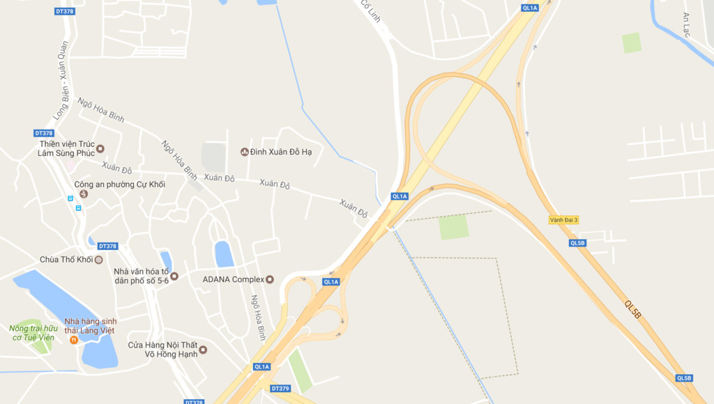 Nút giao Thanh Trì - Cao tốc Hà Nội Hải Phòng. Ảnh: Google Maps.