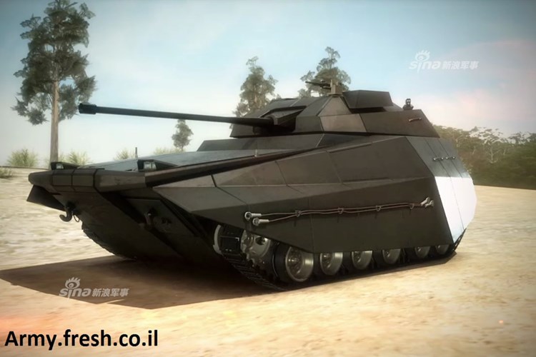 Mới đây, những hình ảnh được Israel công bố về hình dáng của chiếc xe tăng tương lai đã khiến không ít người ngỡ ngàng. Nếu những chiếc xe tăng tương lai của Quân đội Israel được thiết kế theo đúng kiểu dáng như thế này thì rất có thể Israel sẽ phá vỡ chuẩn mực thiết kế xe tăng đã tồn tại trong 100 năm qua. Nguồn ảnh: Sina.
