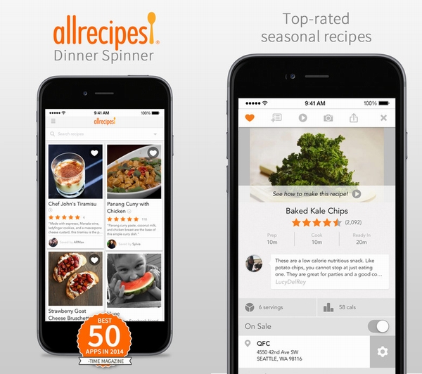 Dinner Spinner chỉ cho bạn công thức nấu ăn dựa trên các thành phần mà bạn có trong nhà bếp. Bạn có thể khám phá các công thức nấu ăn mới đối với những thực phẩm quen thuộc của bạn. Ứng dụng này hoàn toàn miễn phí và có cả phiên bản cho Android và iOS.