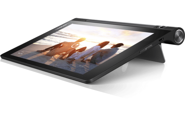 Lenovo Yoga Tab 3 (giá bán 3,7 triệu đồng; màn hình 8 inch; tuổi thọ pin 26 giờ; trọng lượng 466g): được cho là lựa chọn tốt về cấu hình tầm trung và giá tương đối rẻ. Lenovo Yoga Tab 3 8 sở hữu bộ cấu hình cơ bản với màn hình 8 inch IPS LCD độ phân giải HD (1280x800 pixel), vi xử lý Qualcomm Snapdragon 210 bốn nhân Cortex A7 tốc độ 1.3GHz, đồ họa Adreno 304, 2GB RAM, 16GB bộ nhớ trong, pin dung lượng 6200 mAh, camera xoay 8MP. Máy có khe cắm thẻ nhớ microSD tối đa 128GB và khe cắm micro SIM hỗ trợ mạng 4G LTE cho phép nhắn tin và gọi điện như smartphone, hệ thống loa kép Dolby Atmos và cài sẵn Android 5.1 Lollipop. Ưu điểm của Lenovo Yoga Tab 3 là có chân đế linh hoạt, tuổi thọ pin lớn. Nhưng nhược điểm là khá nặng về một cạnh và chỉ có 1 máy ảnh.