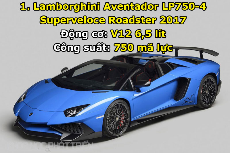 1. Lamborghini Aventador LP750-4 Superveloce Roadster 2017.