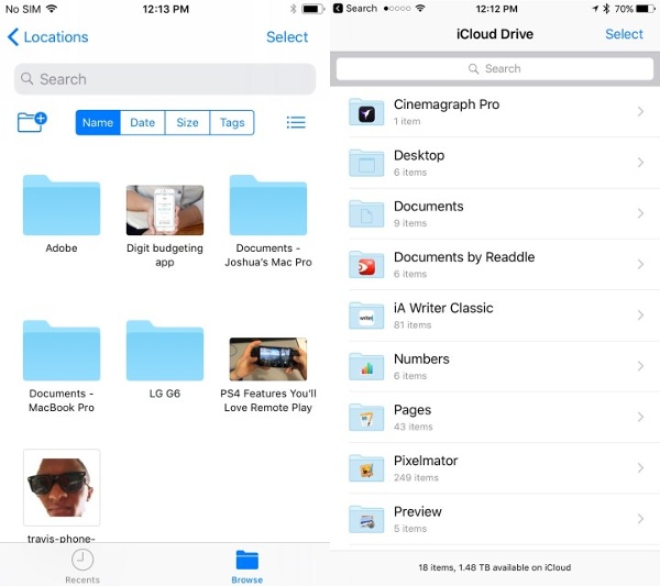 Sử dụng công cụ quản lý dữ liệu mới Files App trên iOS 11, cho phép người dùng truy cập nhanh dữ liệu trên thiết bị iOS, chia sẻ dữ liệu từ iCloud Drive hoặc từ các dịch vụ khác như Box và Dropbox với bạn bè. Gắn thẻ và ghi nhớ vị trí truy cập để bạn có thể truy cập các tài liệu cá nhân quan trọng ngay lập tức.