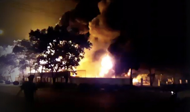 Điều tra vụ cháy lớn tại khu công nghiệp Nội Bài