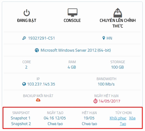 Triển khai chức năng Snapshot trên 10.000 Cloud Server