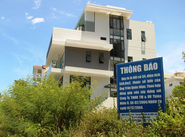 Nhiều chủ đất tại Dự án Khu Biệt thự cao cấp Ocean View Nha Trang treo biển cảnh báo.