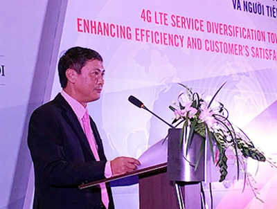 Thứ trưởng Bộ TT&TT Phạm Hồng Hải phát biểu khai mạc Hội nghị quốc tế về 4G. (ảnh: mic.gov.vn)