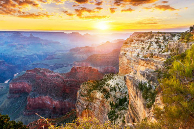 Grand Canyon, Mỹ: Đây là một trong những địa điểm ngắm bình minh đẹp nhất thế giới.