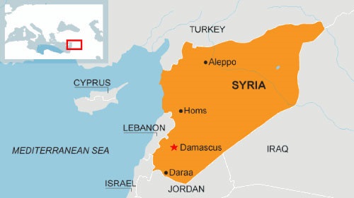 Bản đồ Syria. Đồ họa: BBC