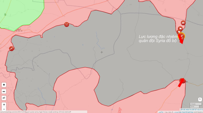 Một đơn vị đặc nhiệm quân đội Syria đổ bộ trên vùng giáp ranh Homs - Raqqa - Ảnh Syria.liveua.com