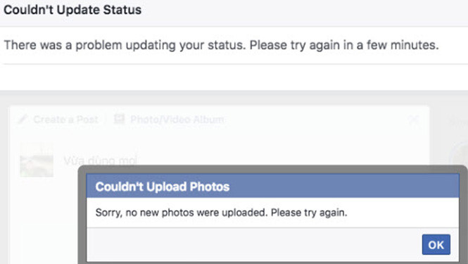 Thông báo hiển thị khi người dùng đăng staus hoặc tải ảnh lên timeline của Facebook