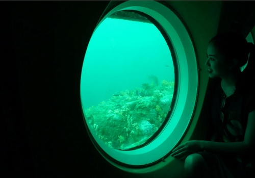 Ngồi trong tàu ngầm, bạn sẽ được ngắm sự kỳ thú của đại dương. Đây là chương trình tour do Vietravel Hà Nội tổ chức và xây dựng cho du khách.