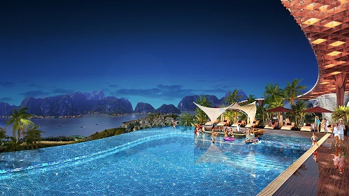 Bể bơi vô cực tại  FLC Grand Hotel Hạ Long