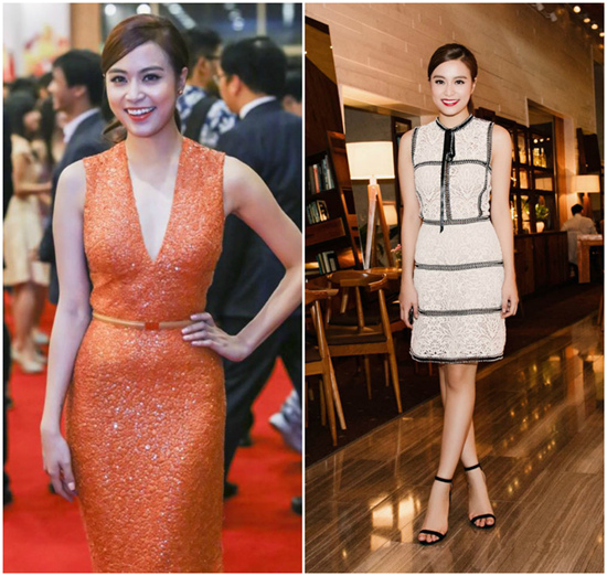 Một số váy áo đắt đỏ khác của cô có thể kể đến như đầm Elie Saab giá không dưới 100 triệu đồng (trái) hay váy Chung Thanh Phong gần 30 triệu đồng (phải).