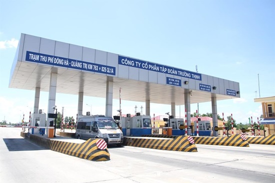 Trạm thu phí BOT Quảng Trị đặt tại Km 763+800-QL1. Ảnh: Hưng Thơ.