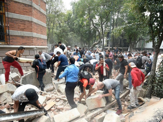 Động đất kinh hoàng ở Mexico, hơn 50 người thiệt mạng