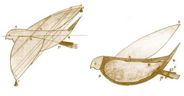 Archytas đã thiết kế và chế tạo thành công một con chim bồ câu bằng gỗ sử dụng hơi nước nén để hoạt động và bay. Theo thiết kế, trước khi hết cạn hơi nước, con chim bồ câu gỗ trên có thể bay khoảng 200-300 m.