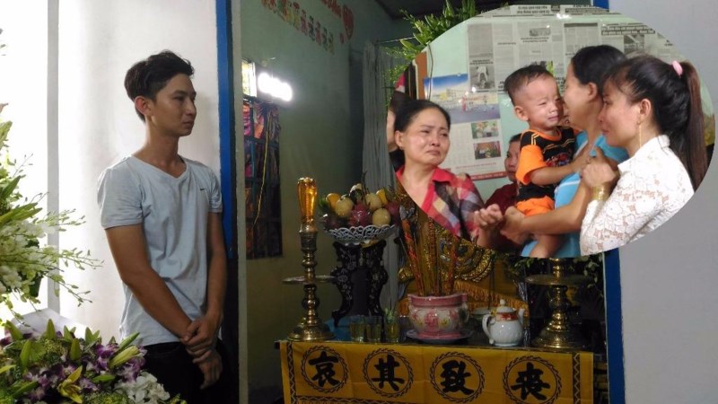 Đại úy Phạm Phi Long (Phòng Cảnh sát PCCC quận Bình Tân) hi sinh để lại bố mẹ già, vợ còn tháng nữa sẽ sinh và cậu con trai mới 2 tuổi. Ảnh: NGUYỄN TRÀ