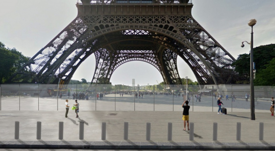 Phác thảo bức tường kính chống đạn bao quanh tháp Eiffel-Ảnh Le Nouvel Observateur