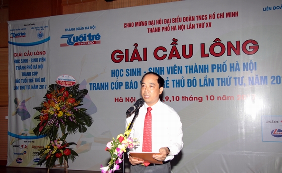 Ông Nguyễn Mạnh Hưng – Tổng Biên tập báo Tuổi trẻ Thủ đô, Trưởng ban tổ chức giải phát biểu khai mạc  