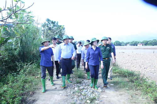 Phó Thủ tướng Thường trực Trương Hoà Bình thị sát các điểm bị lũ lụt ở Yên Bái