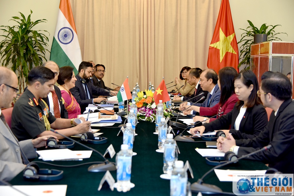 Thứ trưởng Ngoại giao Nguyễn Quốc Dũng và Thứ trưởng Ngoại giao Ấn Độ Preeti Saran đã đồng chủ trì Tham khảo Chính trị lần thứ 9 và Đối thoại Chiến lược lần thứ 6 giữa Việt Nam và Ấn Độ. (Ảnh: TG&VN)