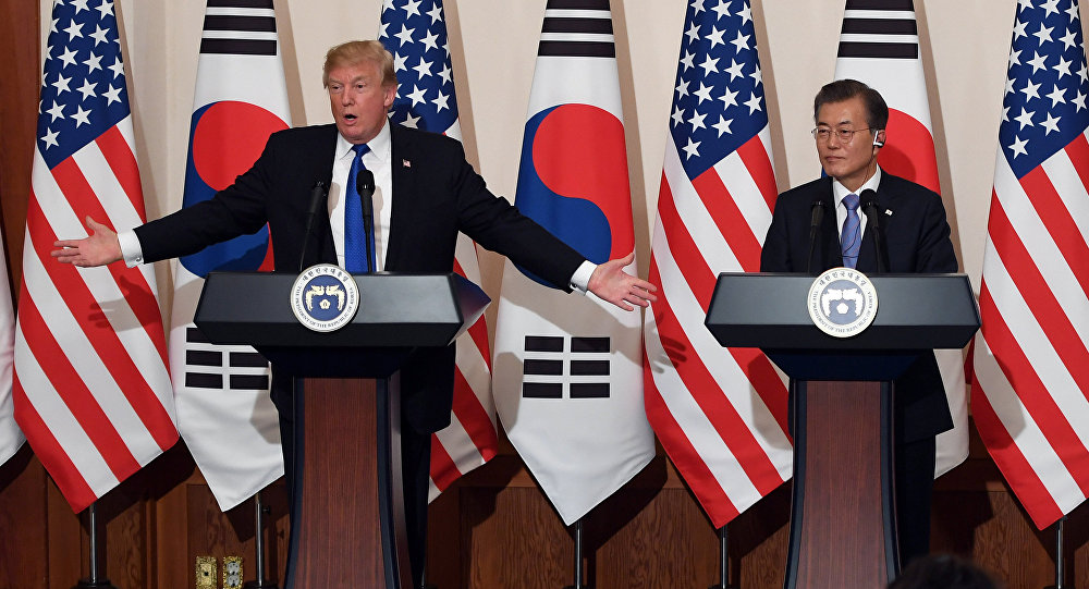 Tổng thống Trump và người đồng cấp Hàn Quốc Moon