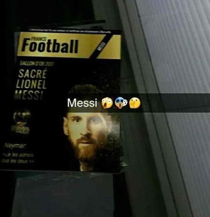 Bức ảnh in hình Messi được cho là của tạp chí France Football