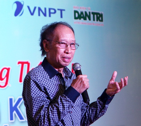 Ông Phạm Huy Hoàn - Tổng Biên tập báo Dân trí, Trưởng ban tổ chức Giải thưởng Nhân tài Đất Việt phát biểu.