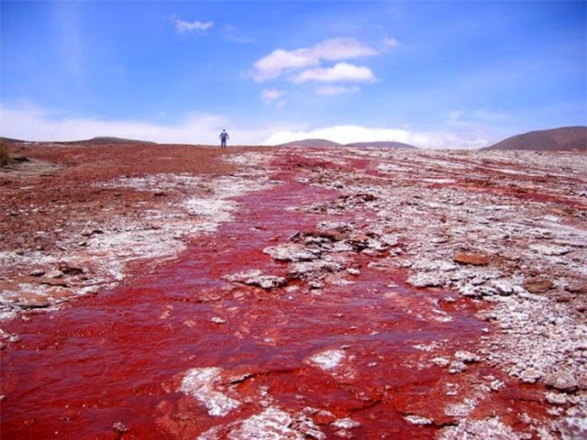 Giải mã bí ẩn hồ nước​ có màu đỏ như máu ở Chile
