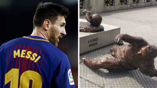 Tượng Messi lại bị kéo đổ tại Argentina!