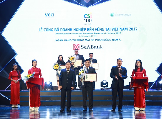 SeABank nằm trong Top 100 doanh nghiệp phát triển bền vững Việt Nam 2017