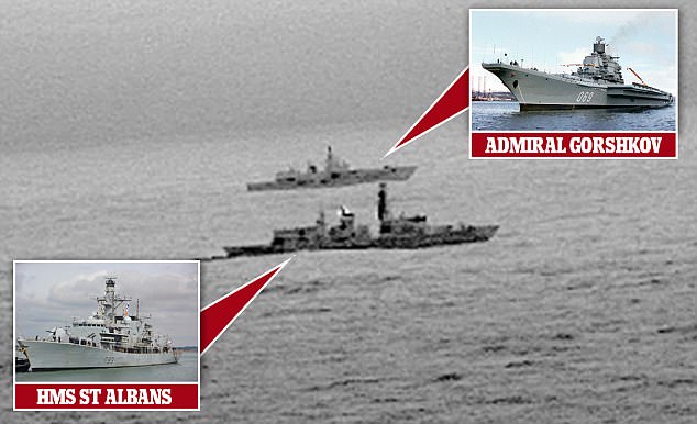 Tàu HMS St Albans của Hải quân Hoàng gia Anh đã bám theo tàu khu trục tên lửa tối tân mang tên Đô đốc Gorshkov của Nga