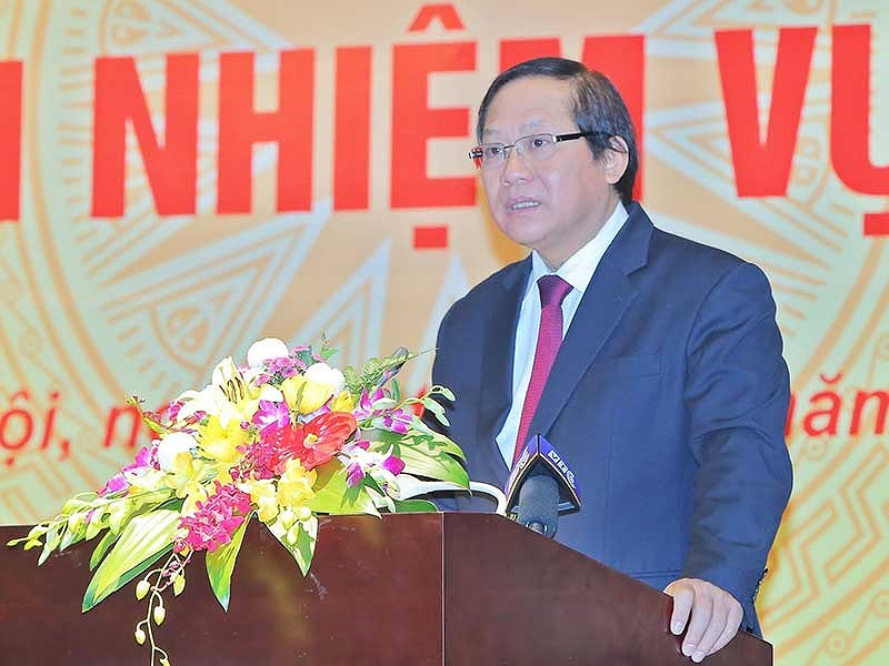 Bộ trưởng Bộ TT&TT Trương Minh Tuấn phát biểu tại hội nghị. Ảnh: mic.gov.vn