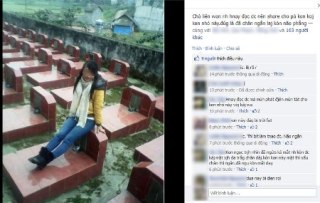 Bất bình nữ sinh ngồi lên mộ làm dáng chụp ảnh