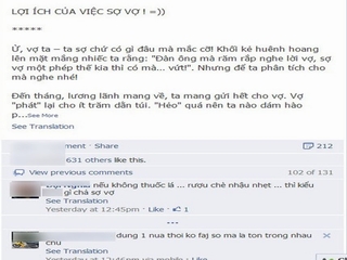&quot;Lợi ích của việc sợ vợ&quot; phát sốt trên mạng