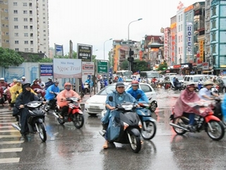 Hàng loạt khu vực mưa dông vào chiều tối