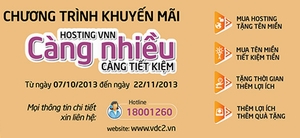 VDC2 khuyến mãi dịch vụ Hosting