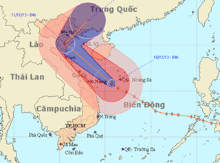 Bão HaiYan sẽ đổ bộ vào Thanh Hóa